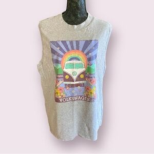 Volkswagen Groovy Graphic Gray Sleeveless Tee